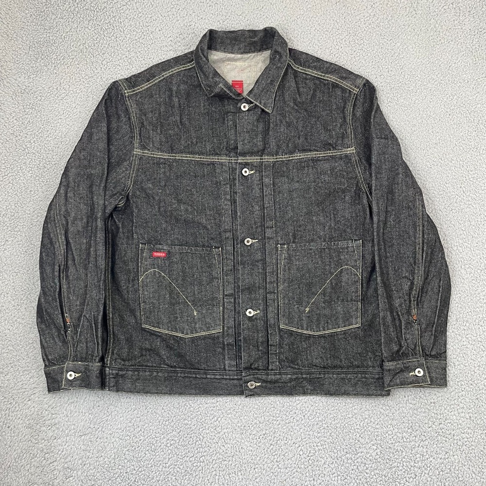 Guess Jeans Vintage Type 2 Jean Jacket Men 3XL Modified Black Retro Denim